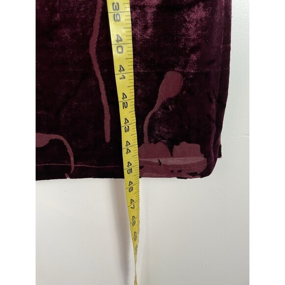 Vtg Whimsigoth Dress XL Burgundy Floral Burnout Velvet Dark Romantic Fairygrunge - Picture 11 of 12